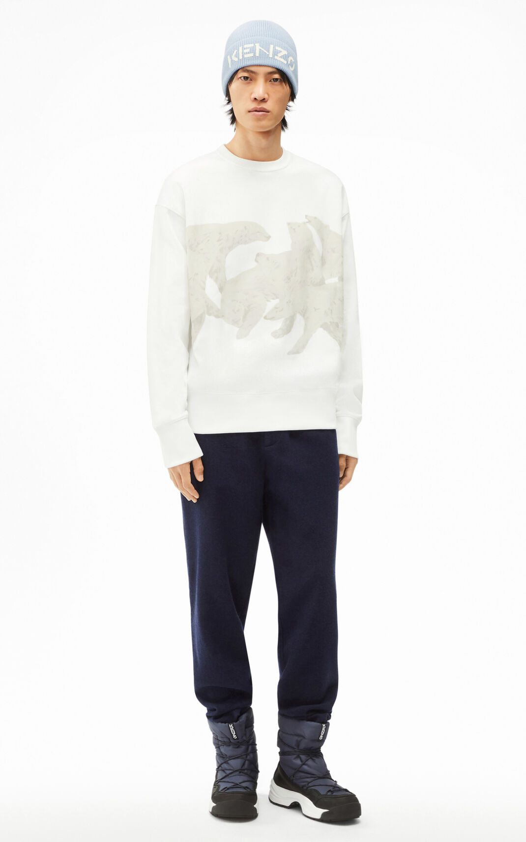 Kenzo The Invierno Capsule Polar Bear Sudadera Hombre Blancas | 5124730-UJ